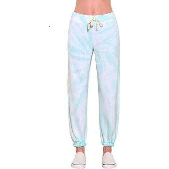 Sundry Basic Sweatpants Tie Dye Fiji Mint Blue Green White Size 2 Medium M NEW - Picture 3 of 6